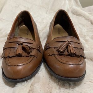 Kelly & Katie, Cognac Leather Loafers, 6 1/2M, Women’s Work Shoes